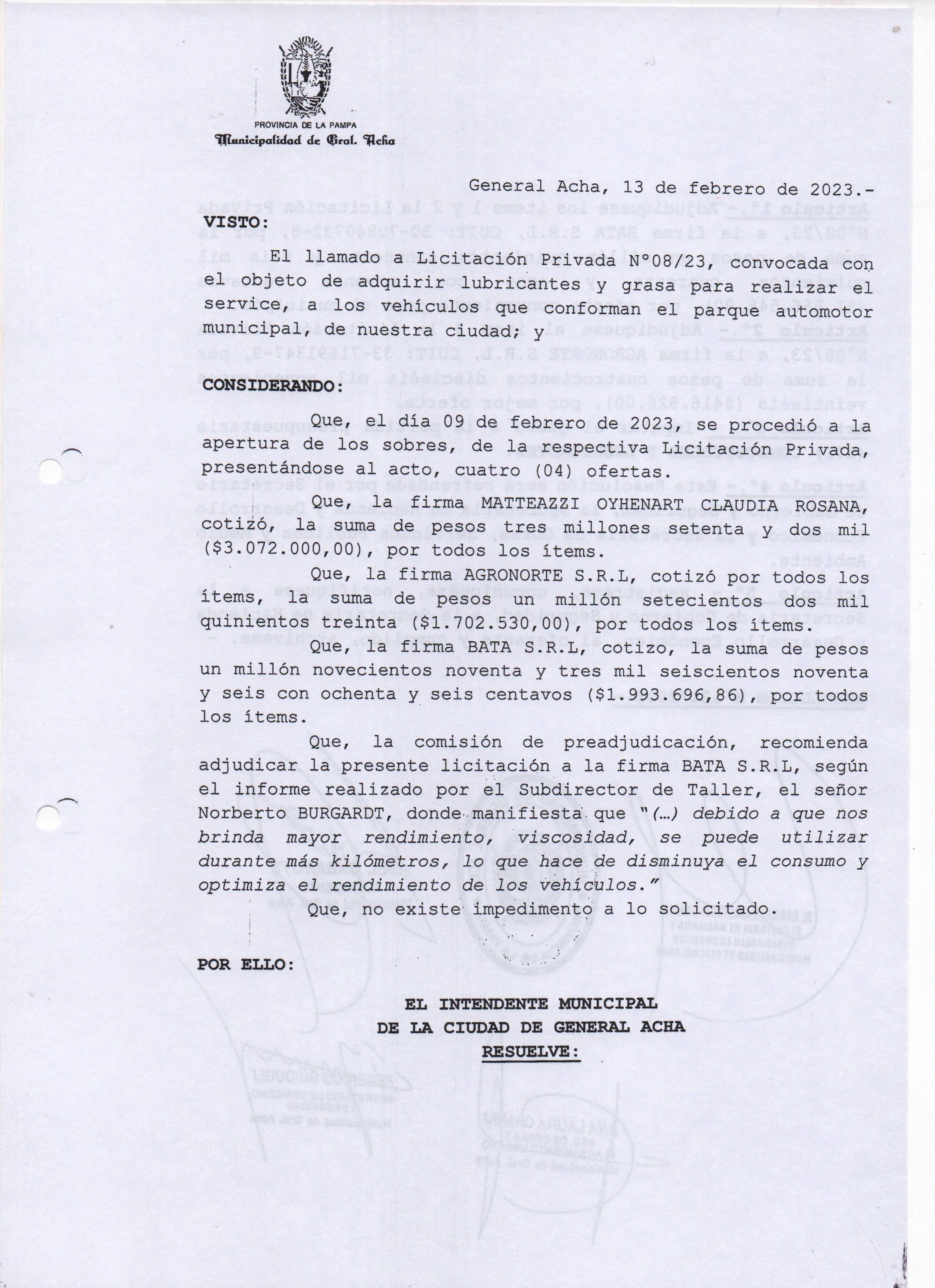 Licitación 08 23 Reso 01