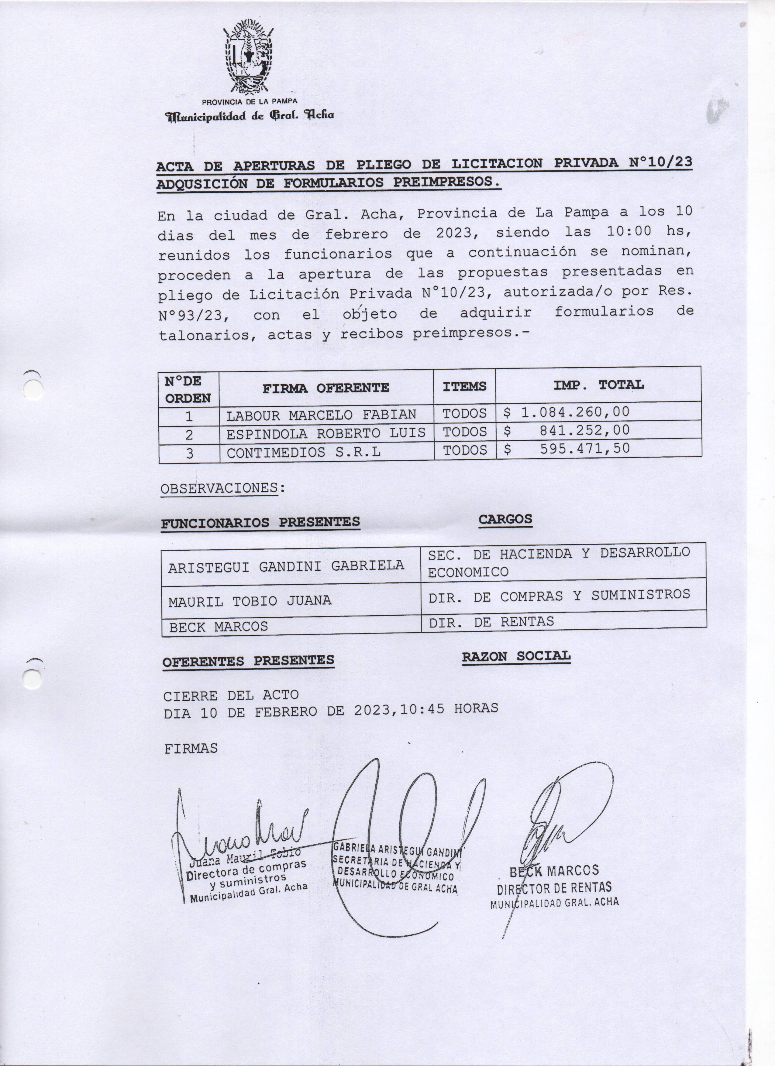 Licitación 10 23 Acta