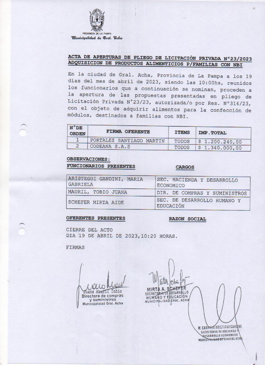 Licitación 23 23 Acta