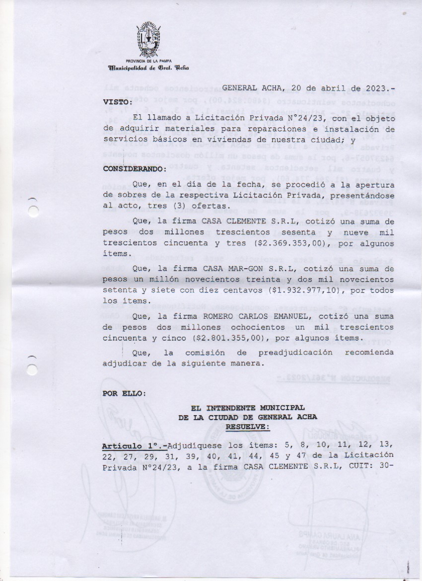 Licitación 24 23 Reso 01